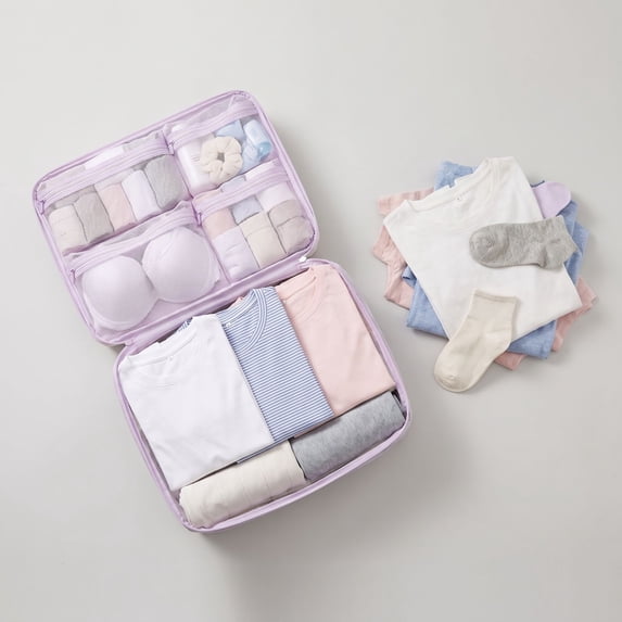 Compact Packing Cubes for Travel, 5-In-1 Space Saving Luggage Organizers, Portable Textiles Storage Bags for Suitcase, Sturdy Travel Necessities