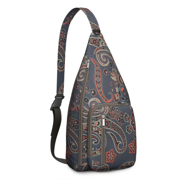 Compact Paisley Sling Backpack Small Crossbody Bag for Concerts Events
