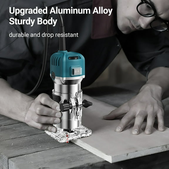 Compact Palm Wood Router Tool Electric Hand Trimmer With 6 Variable Speeds Woodworking Joiner Cutting Palmming Tool 30000RPM 800W With 15PCS 1/4in Router Bits