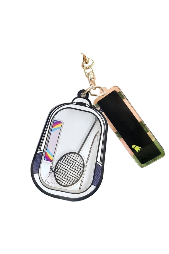 Cute Badminton Backpack Charm for and Kids – Wobbler Keychain for School Bags and Rooms Polyester Acrylic Material Easter Theme Ornament, 5 cm, White