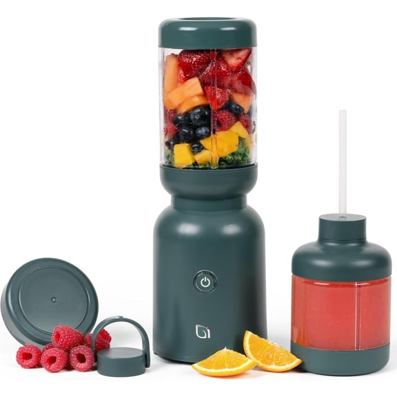 Compact Personal Blender for Smoothies, Shakes & Ice Crushing, One-Button-Operation Smoothie Maker, 600 Watt Base, Includes 30 OZ Cup + To-Go Cup with 2 Lids