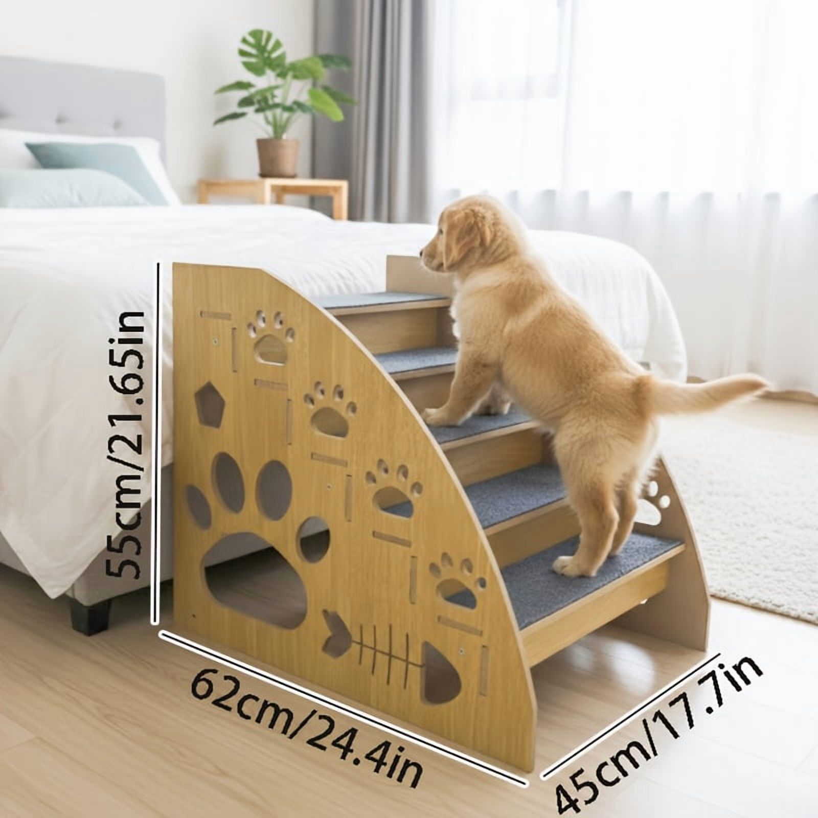 Compact Pet Stairs for Beds & Couches, Non-Slip Surface, 2-4 Steps ...