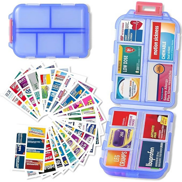 Compact Travel Pill Organizer for Daily Use with 146