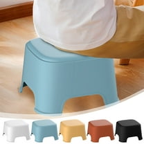 Compact Plastic Stool Stackable Household Step Stool with Non-Slip Base and Moisture-Resistant Design, Durable for Kitchen, Bathroom, and Outdoor Use NAJKZA | Black