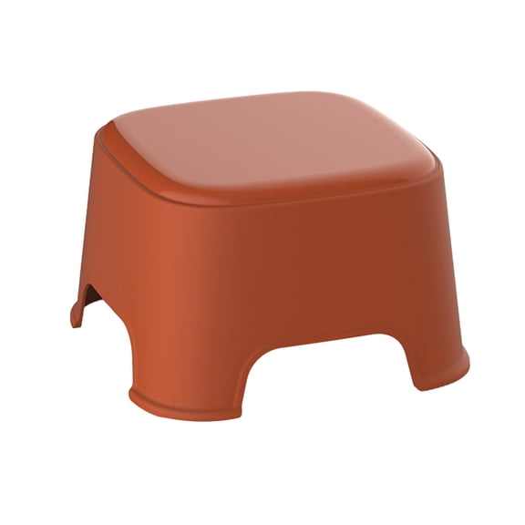 Compact Plastic Stool for Bathroom Use - Stable, Moistureproof Small Seat for Space-Saving Storage