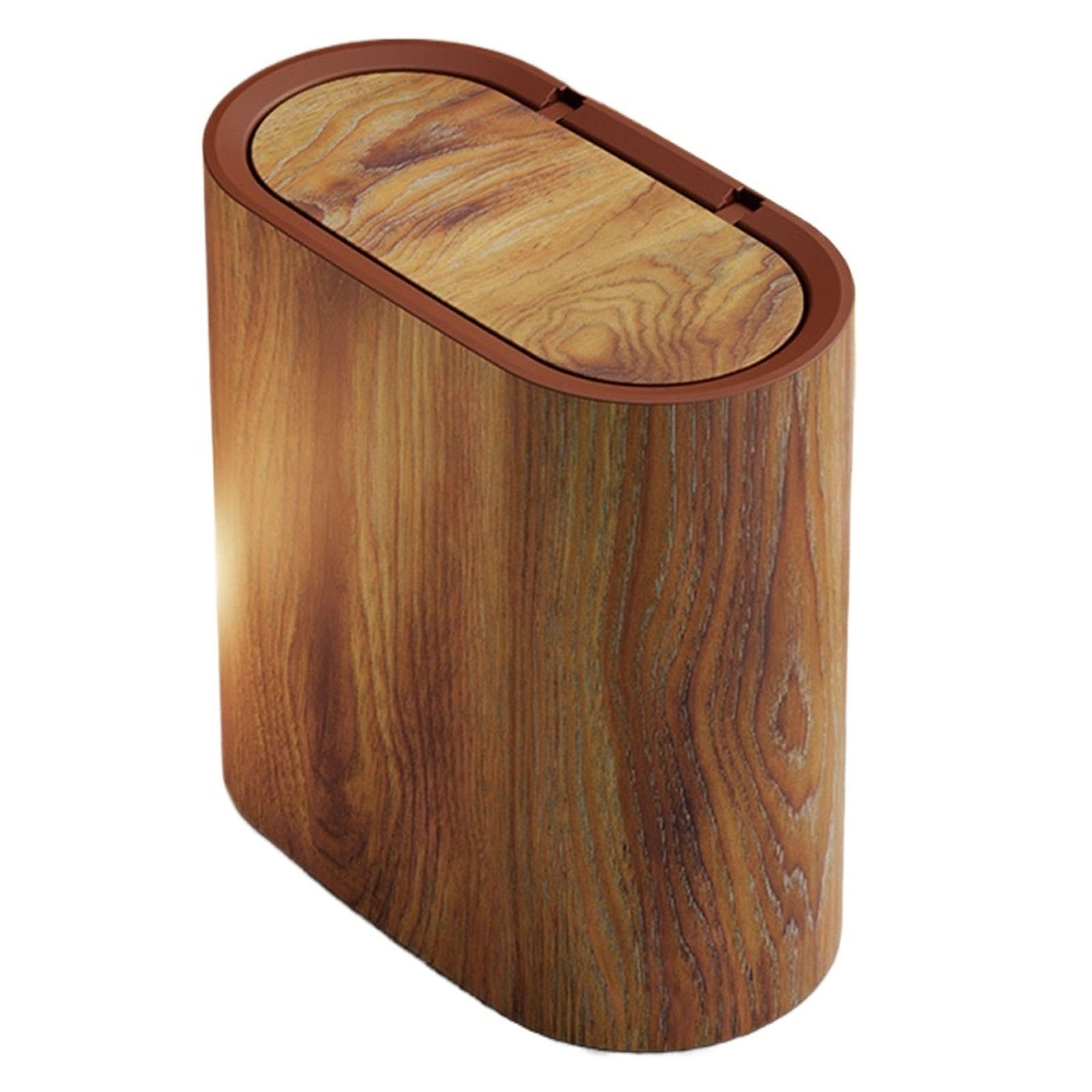 Compact Plastic Trash Can with Lid Waste Container for Small Spaces ...