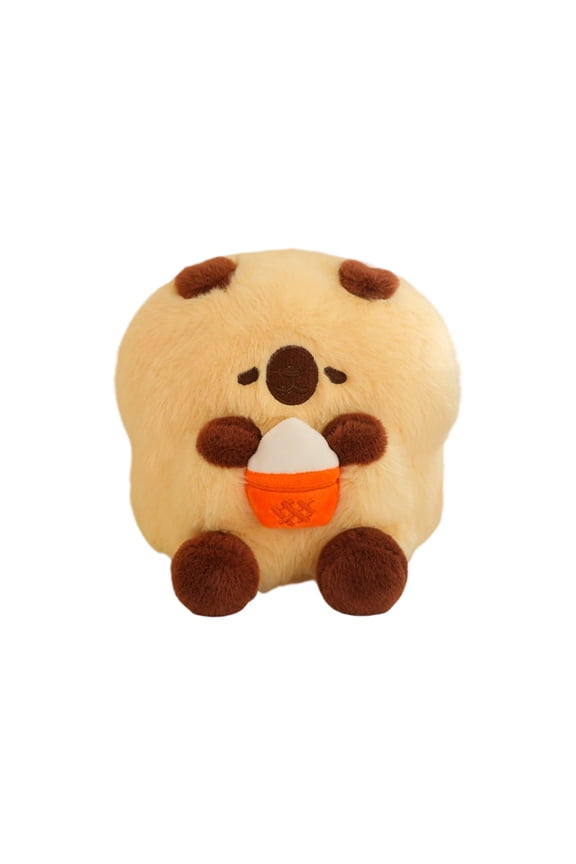 Compact Plush Animal Charm Soft Stuffed Figurine for Bag Accessory and Home office Desk Ornament, Yellow 4x3 Inch
