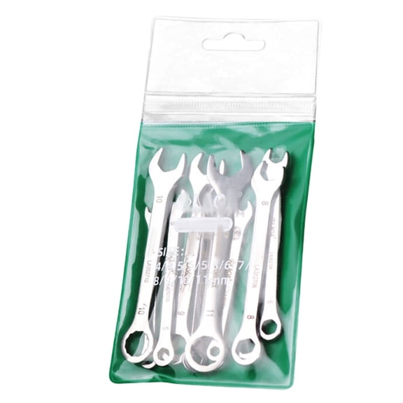 Compact Portable 8/10 Piece Double Open Ended Wrench Set Thin Small Spanner for Automotive Maintenance and DIY Projects