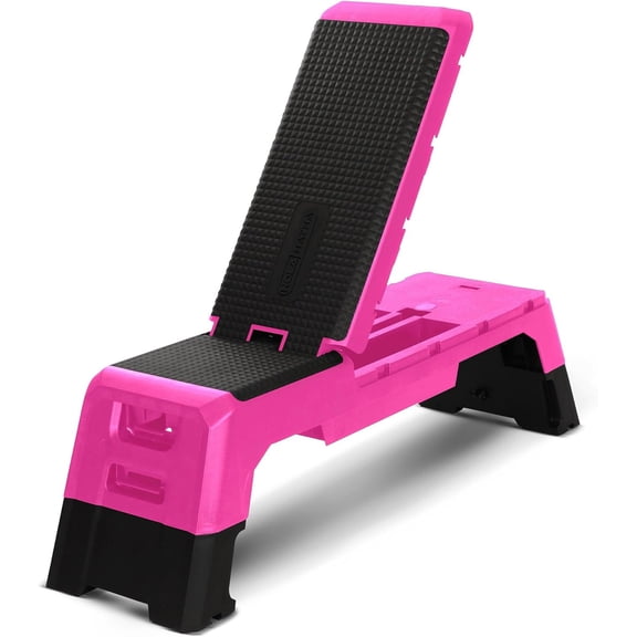 Compact Portable Aerobic Step Platform Exercise Fitness Equipment, Cardio Stepper with Adjustable Height for Home Gym