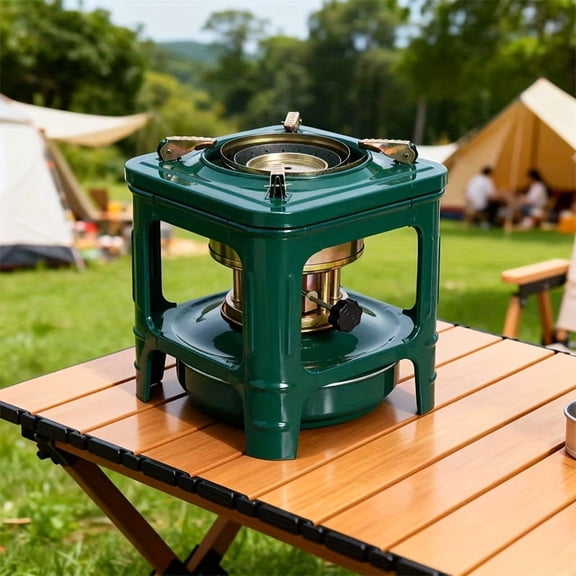 Compact Portable Camping Stove - Lightweight Backpacking Burner for Hiking, Picnics & Emergencies - Fast Boil Outdoor Cooking Stove for Remote Adventures (Green, Single Unit)