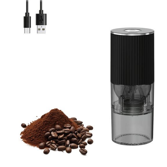 Compact Portable Electric Coffee Grinder, Ceramic Burr with Adjustable Coarseness, One Touch Auto Grinding Machine, Perfect Household Coffee Tool & Holiday Gift for Coffee Enthusiasts