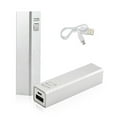 thumbnail image 1 of Compact Portable External Power Bank Battery Charger for Cell Phones 2600mAh Universal - Silver, 1 of 5