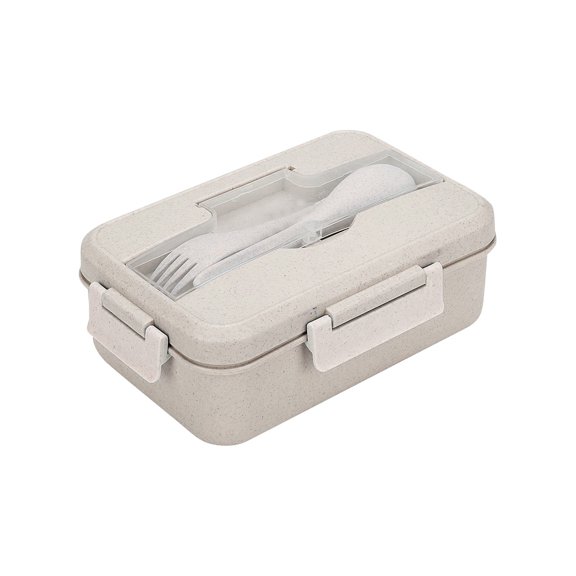 Compact Portable Folding Food Storage Box Burger Shaped Bento Container with Fork and Spoon for Daily Commute Picnic Square Plastic (6X4X4In)