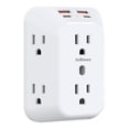 Compact & Portable Multi-Plug Wall Socket Separator Adapter, 3-Sided ...