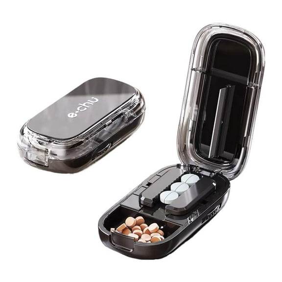 Compact Portable Pill Cutter and Crusher with Food-Grade Material for Precise Medication Cutting and Hygienic Storage
