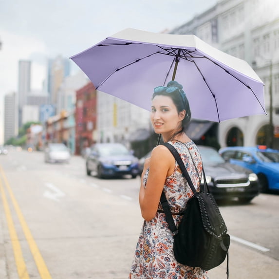 Compact Portable Sun Umbrella for Travel and Outdoor Use with Windproof Frame and UV Protection