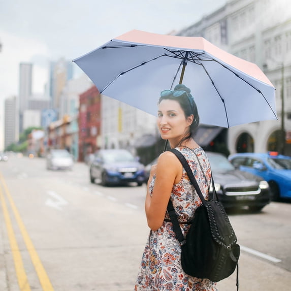 Compact Portable Sun Umbrella for Travel and Outdoor Use with Windproof Frame and UV Protection