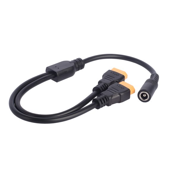 Compact Power Routing Cable, Female Input to Two Plugs, 35 cm 18 AWG Splitter for Monitor Supply, Portable Repair, Travel Setup