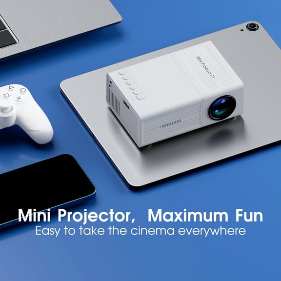 Compact Projector That Supports 1080P, Features USB Connectivity, And Comes with a Remote Control. It Is Compatible with Smartphones, Tablets, Laptops, TV Sticks, And USB Drives.