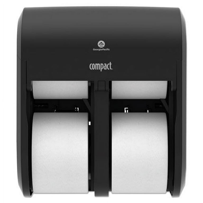 Compact Quad Vertical 4-Roll Coreless Dispenser, 11.75 x 6.9 x 13.25, Black Compact Quad Vertical 4-Roll Coreless Dispenser, 11.75 x 6.9 x 13.25, Black