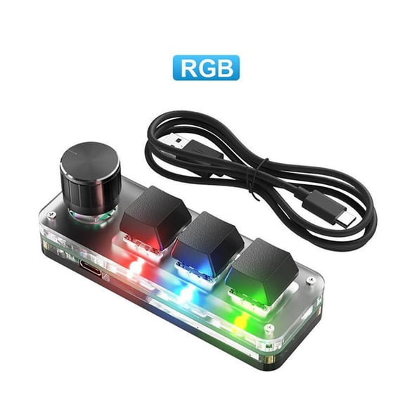 Compact RGB Keyboard Customizable Knob Function, RGB Lighting Modes for Designers and Editors