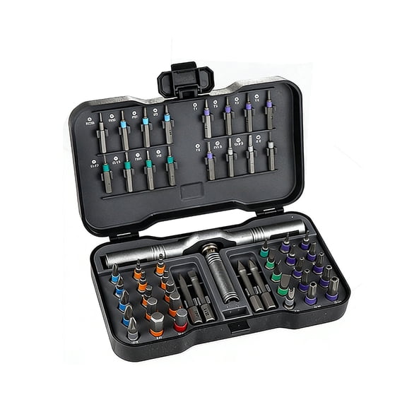 Compact Ratchets Tool Featuring 50 Bits And Bidirectional Ratchets Systems For Efficient Screw Driving In Tight