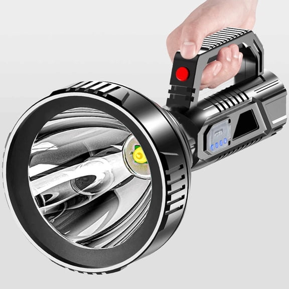 Compact Rechargeable LED Spotlight - 300 Lumens Handheld Spotlight with Stand, 3 Light Modes, Ideal for Boating, Hunting, Camping & Hiking