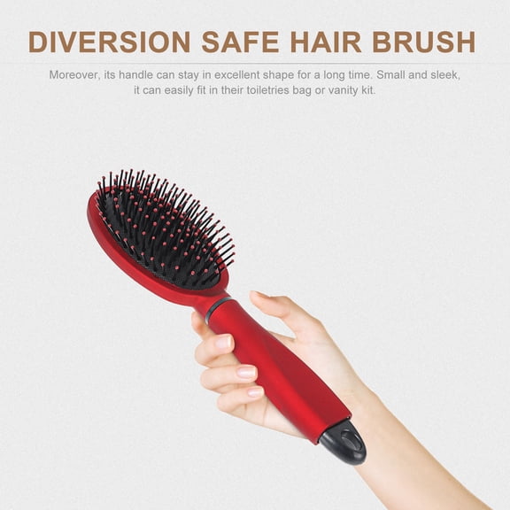 Compact Red Hair Brush Diversion Stash with Strong Bristles for Everyday Use