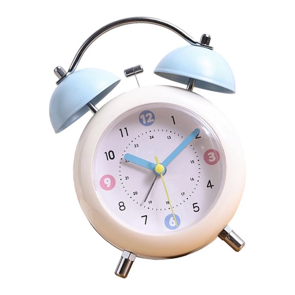 Compact Retro Styles Bells Drum Alarm Clock With Easy To Use Knob For Accurate Timekeeping Bedroom Home Travel Daily Use