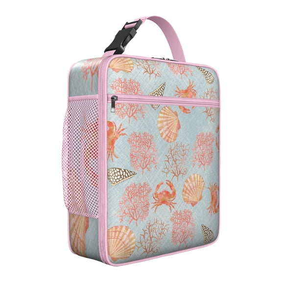 Compact Reusable Lunch Box for Office and School, Shark Design Insulated Lunch Bag with Leakproof Tech, Ocean Theme Cooler Tote with Pockets for All Ages