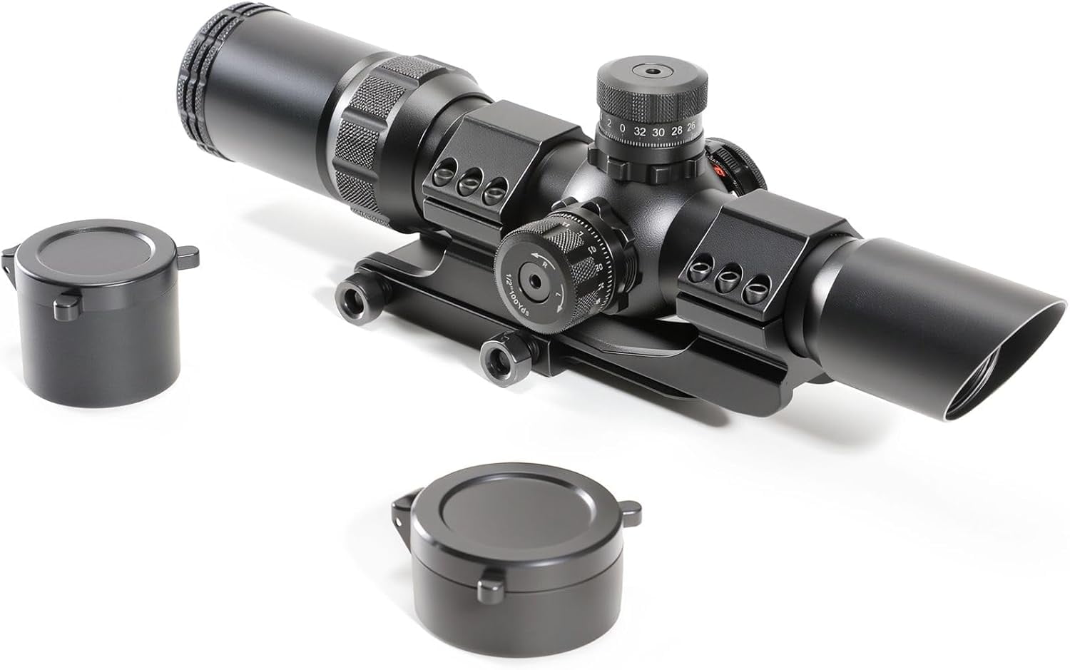 Compact Rifle Scope 1-4X28, Red/Green Illuminated, Mil-Dot Reticle ...