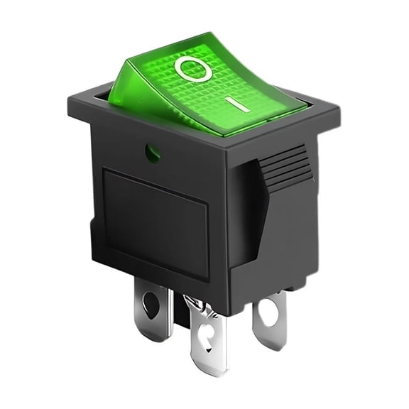 Compact Rocker Switches with Green Light Indicates 4 Pin Connection Push Button Change Upgrades for Circuits & Gadgets