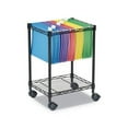 Portable Black Compact Rolling File Cart 15.25w x 12.38d x 21h with