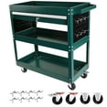 thumbnail image 1 of Compact Rolling Utility Cart 3 Trays & 1 Drawer Steel Construction Industrial Service Tool Organizer, 1 of 11