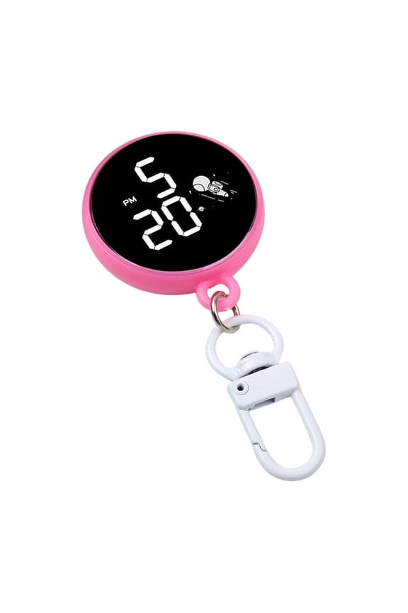 Compact Round Keychain Electronic Timekeeper For Convenient Portable Time Display On Items During Daily Use