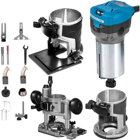 Compact Router 1.25HP With Fixed Base, Plunge Base and Tilt Base ...