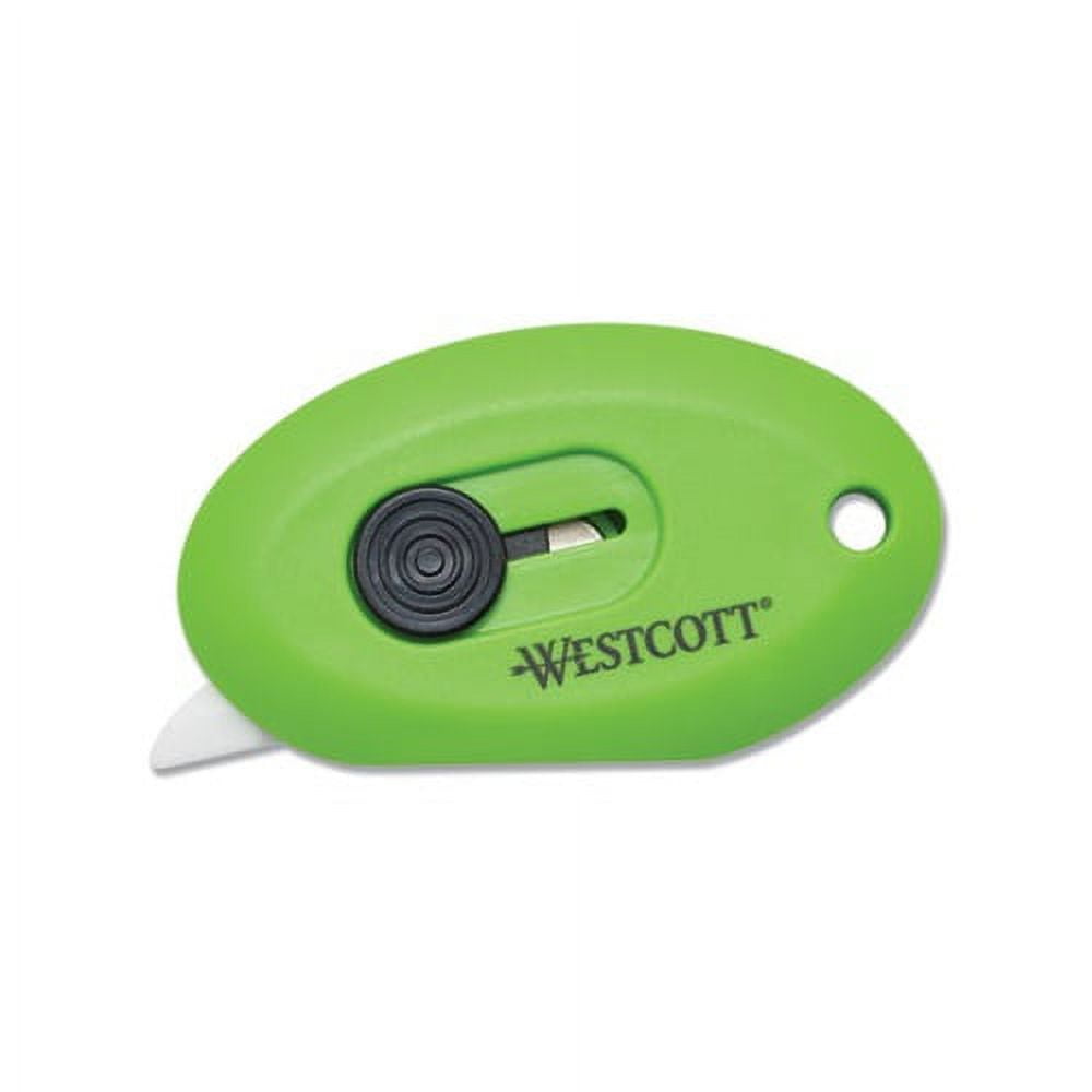 Compact Safety Ceramic Blade Box Cutter 2.5", Retractable Blade, Green