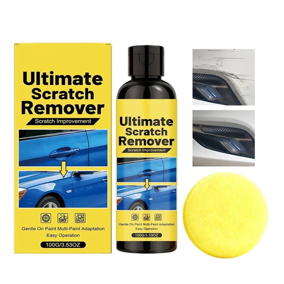 Compact Scratch Remover with Polishing Buffer Pad - Paint Compound for Car SUV RV Restoration - Auto Truck Sedan Care Kit Detailing Tool