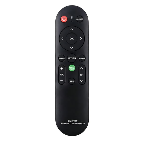 Compact Screen Controller RM-V20E Black Handheld Remote with 14cm x 5cm Body for Sofa, Bedroom, Media Console and Shared Home Areas