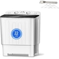 thumbnail image 1 of Dimedeal 22lbs Portable Washer Twin Tub Compact with Drain Pump, Semi-Automatic Washer Spinner Combo, 1 of 8