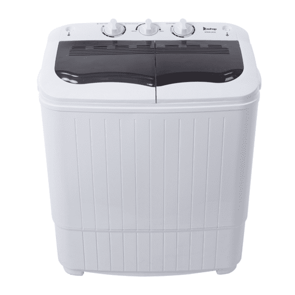 Compact Semi-automatic Washing Machine, Gray Cover Twin Tub with Built-in Drain Pump XPB35-188S 14.3(7.7 6.6)lbs