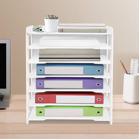 Compact Seven-Layer File Organizer for Desk  Space-Saving, Durable PVC Construction with Easy Installation, Ideal for Office, Home & Study