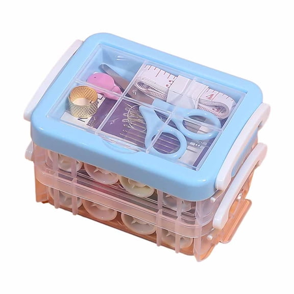 Compact Sewing Kit with 16 Spools & Tools, 3.7 in Wide Dustproof Storage Box, Great for Travel, Crafting, and Quick Household Mending