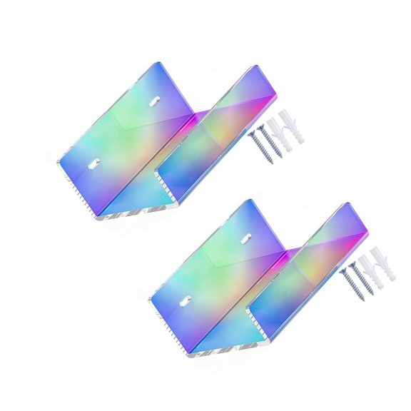 Compact Shelf Bracket, Wall Installation, Acrylic U Frame with Rounded Edges for Twin Mount Indoor Home Use