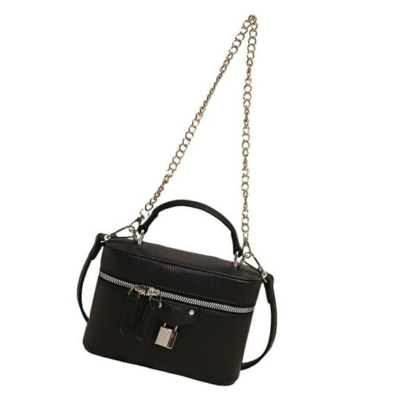 Compact Shoulder Bag PU Handbag For Women Modern Chain Strap Crossbody Bag