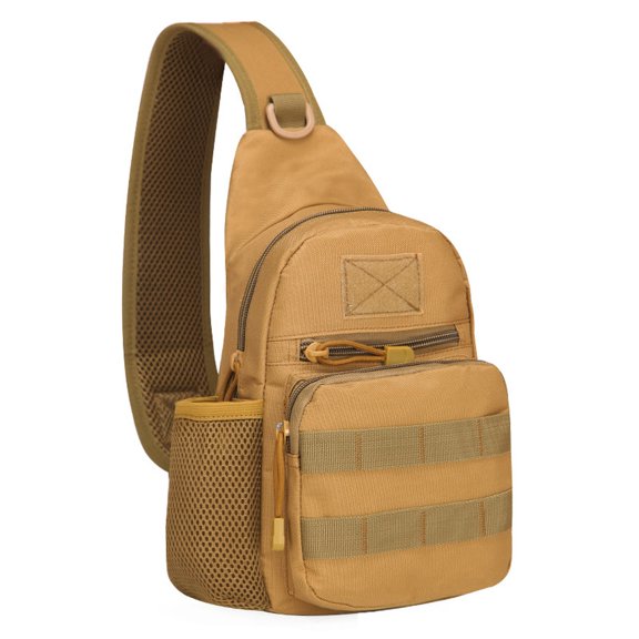 Compact Shoulder Bag for Hiking Travel Outdoor Sports, Adjustable Strap Multi-Pocket Utility Pack