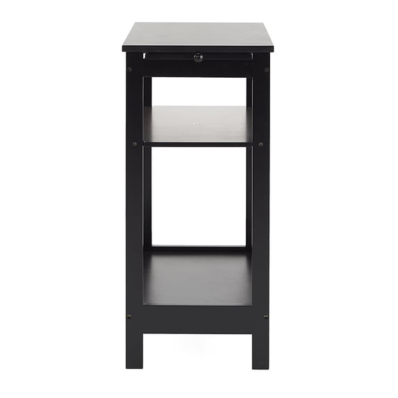 Side Table with Extension Shelf - Black