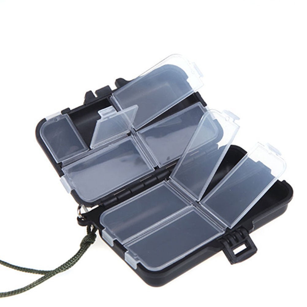 Compact Side By Side Plastic Fishing Rig Tackle Box Case 