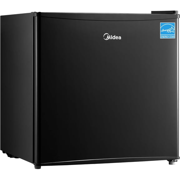 Compact Single Reversible Door Refrigerator, 1.6 Cubic Feet(0.045 Cubic Meter), Black