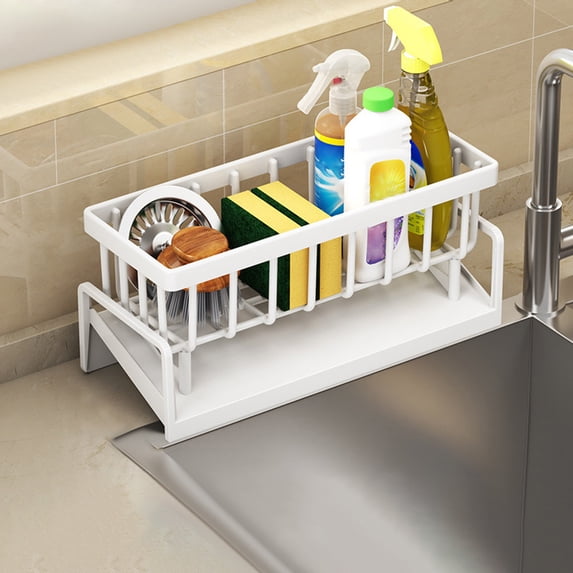 Compact Sink Sponge Holder with Drainage Space-Saving Rack for ...